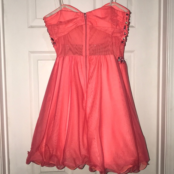 Beaded Coral Prom Dress - Picture 2 of 2
